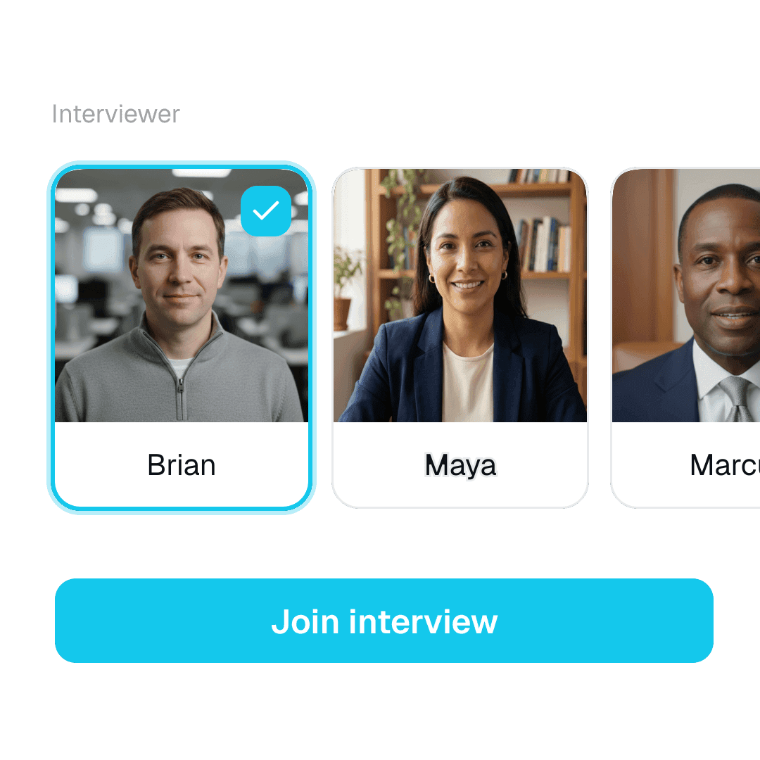AI voice and video mock interview practice with adaptive follow-up questions